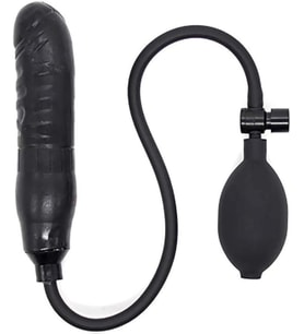 LilituShop Şişebilen Pompalı Damarlı Plug Siyah