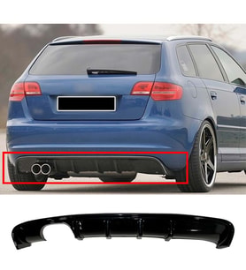 Audi A3 8P FL S3 Difüzör 4 Kapı Uyumlu Parlak Siyah Plastik 2008-2012 Arka-bodykit-ek-karlık