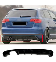 Audi A3 8P FL S3 Difüzör 4 Kapı Uyumlu Parlak Siyah Plastik 2008-2012 Arka-bodykit-ek-karlık