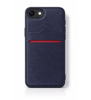 iPhone 16E Kartlıklı Rich Boss Lüx Deri Kılıf Lacivert