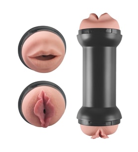 OdinsShop Traning Master Özel Dokulu Realistik Çift Taraflı Vajinal & Oral Masturbatör