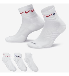 Nike Dri Fit Everyday Plus Cushioned Training Ankle Socks (3 Pairs) Unisex Çeyrek Bilekli Çorap 3 Çift Beyaz