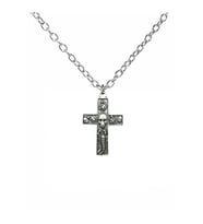 Kurukafa Figürlü Gotik Haç Tasarımlı Unisex Kolye – 60 cm Zincirli, Metal Alternatif Tarz Takı (Gümüş)