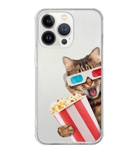 PrintiFy Apple iPhone 13 Pro Max Uyumlu Kedi 1 Baskılı Şeffaf Köşe Korumalı Antişok Kılıf