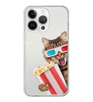PrintiFy Apple iPhone 13 Pro Max Uyumlu Kedi 1 Baskılı Şeffaf Köşe Korumalı Antişok Kılıf