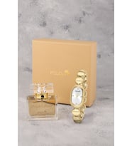 Polo Air Oval Kasa Kadın Kol Saati 55 ml Parfüm Hediyelik Kutusunda Set Gold Renk ST-2198S1