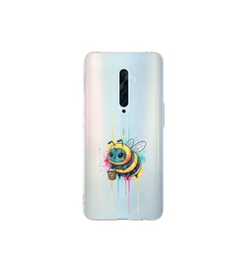 Oppo Reno 2Z ile uyumlu Splash arı tasarımlı şeffaf silikon kılıf