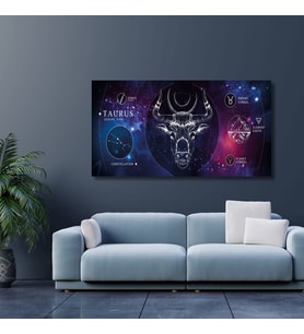 Panoramik Kanvas Astroloji Zodiac Boğa Burç Özellikleri Tablo
