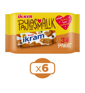 Ulker İkram Fındıklı Kremalı Biskuvi 3x84 gr X 6 Adet