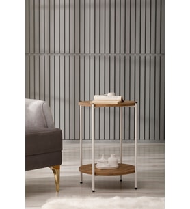Yuvarlak Tablalı Katlı Sehpa Q42x60 ANTRASİT