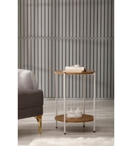 Yuvarlak Tablalı Katlı Sehpa Q42x60 ANTRASİT