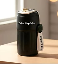 Kişiye Özel Lüx Dijital LED Sıcaklık Ölçerli Termos Siyah, Yeşil, Mavi ve Beyaz Çelik Kilitli Termos Kupa mug