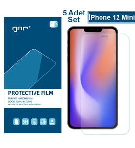 GOR İPhone 12 Mini 5.4 HD Ekran Koruyucu Jelatin 5 Adet Set-(5775) - SSSSSS9827-3519