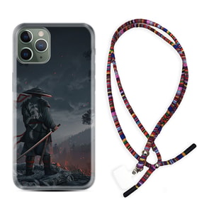 Apple iPhone 11 12 13 14 Pro Max Kılıf Boyun Asklı Rasta Silikon Warrior 1653