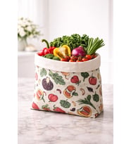 NUMI Naturals Premium Karışık Sebzeler Desenli Balmumu Sebze Saklama Kesesi 30x30 cm
