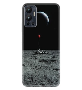 Infınix Hot 12 Kılıf Silikon Desen Özel Seri Astronoot Red Baloon 1608