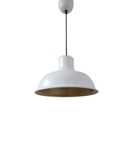 Retro Metal Beyaz içi Gold Dekoratif Tekli Sarkıt Avize Çap:30 cm