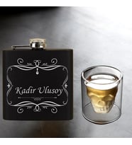 Çılgıntrend Kişiye Özel Cep Matarası ve Çift Çidarlı Kuru Kafa Bardak