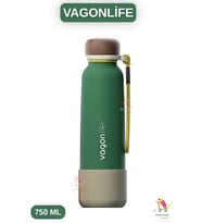 Vagonlife 750 ML Canlı Renkler Bilek Askılı Paslanmaz Çelik Termos (Haki)