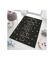 Rovigo Home Dijital Baskı Yıkanabilir Kaymaz Taban Çocuk Halısı RVG4092-SD049 (Siyah)