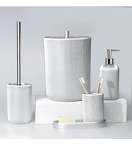 By Selim Lydia Gümüş 5 Parça Polyester Banyo Seti