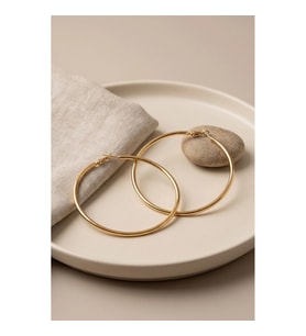 Mey İthalat® 316L Çelik Gold Renk 66 mm Halka Küpe