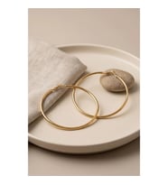 Mey İthalat® 316L Çelik Gold Renk 66 mm Halka Küpe
