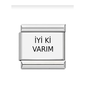 italyan çelik bileklik charmı lazer baskı (Çok Renkli)
