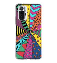 PrintiFy Xiaomi Redmi Note 10 Pro ile Uyumlu 1mm Slim Fit Retro Renkler 4 Baskılı Şeffaf  Kılıf