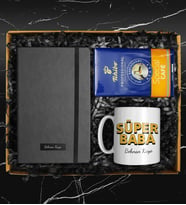 Babalar Gününe Özel Kişiye Özel Kupa & 250 Gram Tchibo Special Filtre Kahve & Kişiye Özel Defter Hediye Seti