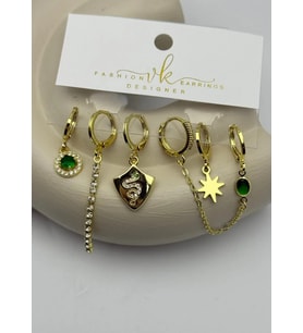 Vip 6'lı Gold Küpe - 25-vip149