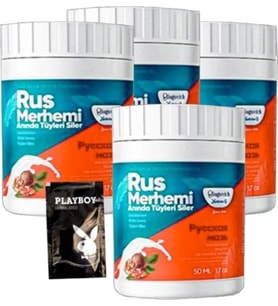 Süper Playboy Turquoise 4Lü Birden Ceviz & Ceviz Sütü Rus Merhemi 50 Ml Tüy Dökücü + 1 Jel