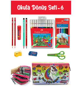 Kırtasiye Seti Tarz Cool Unicorn Pembe Kalem Kutulu 11 Parça Okula Dönüş Set:6