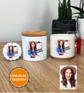 Kişiye Özel Karikatürlü Diş Hekimi Hediye Seti T Kupa, Kalemlik, Anahtarlık Diş Hekimleri Günü Hediyesi Kadın Diş Hekimine Hediye (Kırmızı)