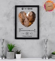 Kişiye Özel Kendin Tasarla Kalp Tasarım Fotoğraflı Spotify Şarkı Barkodlu Fotoğraf Çerçevesi
