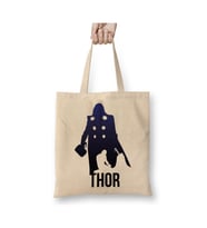 Thor Vingador Beyaz Bez Çanta Uzun Saplı Alışveriş Çantası Plaj Çantası