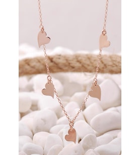 Kalpli Rose Gümüş Kolye 7462