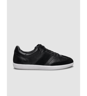 %100 Hakiki Deri Siyah Bağcıklı Erkek Sneaker