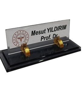 Masalık - Kristal İsimlik - Ofis Hediyesi M523 Altın Masa İsimliği