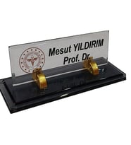 Masalık - Kristal İsimlik - Ofis Hediyesi M523 Altın Masa İsimliği
