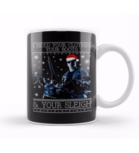 I Need Your Clothes Terminator Christmas Knit Kupa Bardak Porselen