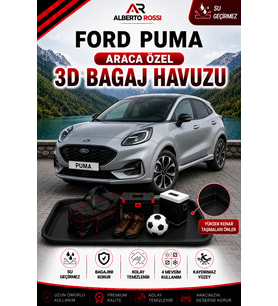 Ford Puma Elektrik/Hybrit ALT 2024 - 2026 Araca Özel 3D Bagaj Havuzu