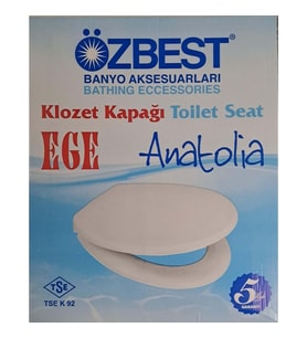 Özbest Ege Anatolia ( Akdeniz ) ( 36 x 43 cm ) Normal Kapanan Plastik Klozet Kapağı KP 720 Ege Anotolia