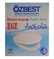 Özbest Ege Anatolia ( Akdeniz ) ( 36 x 43 cm ) Normal Kapanan Plastik Klozet Kapağı KP 720 Ege Anotolia