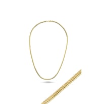 14 Ayar Altın Balık Sırtı Zincir Kolye 3 mm (Sarı Altın)