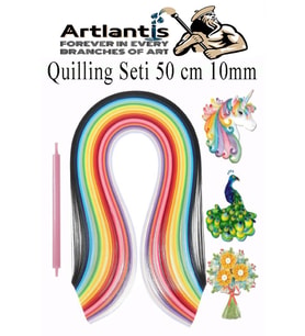 Quilling Seti 10 mm Kalın 1 Paket Quling Kağıt Katlama Kıvırma Sanatı Telkari Kuiling Karışık Renkli (Çok Renkli)