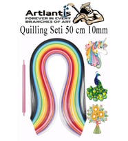 Quilling Seti 10 mm Kalın 1 Paket Quling Kağıt Katlama Kıvırma Sanatı Telkari Kuiling Karışık Renkli (Çok Renkli)