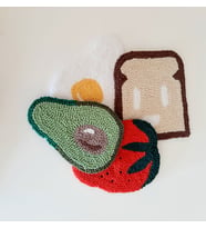 Miknitting, 4lü  Meyve Temalı Bardak Altlığı,  4lü takım  Dekoratif bardak altlığı, Punch Bardak altlığı, Elişi Bardak Altlığı, Bardak Altlığı Takım
