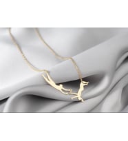 Kişiye Özel 925 Ayar Gümüş Şık Akrobat Figürlü Kolye (Gold)