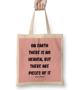 Natur Quotes Lover Gift Conservation Sayings Words Bez Çanta Uzun Saplı